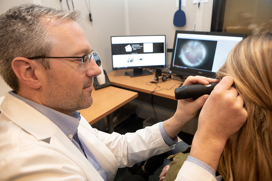 Examining and testing hearing