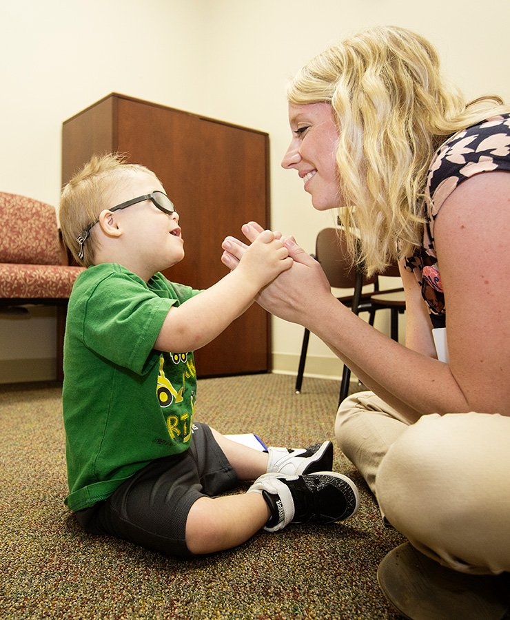 Clinician and toddler