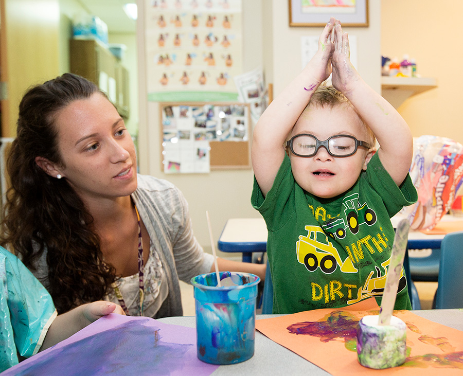 Kid playing at the Communication Disorders Clinic